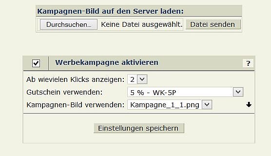 Einstellfunktion der Kunden-Rückholkampagne im Online-Shop-System